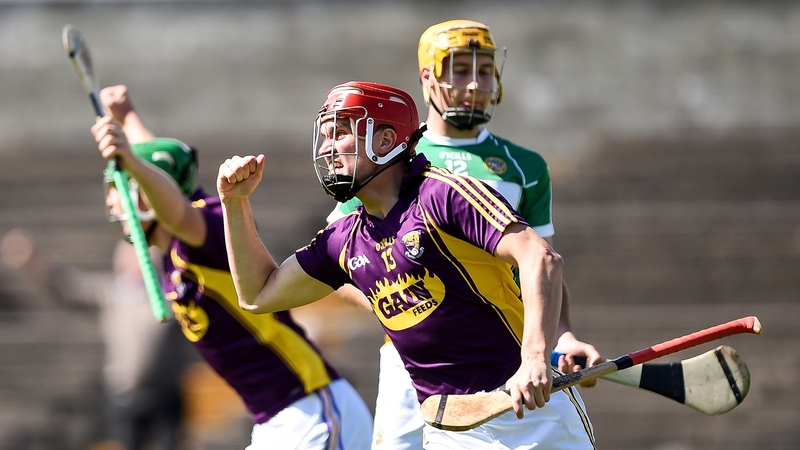Wexford’s Paul Morris celebrates his goal against Offaly in the All-Ireland qualifiers