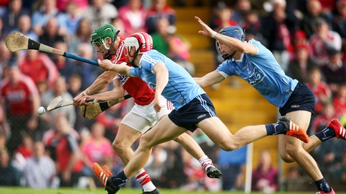 Cork's Alan Cadogan scores his side's first-half goal