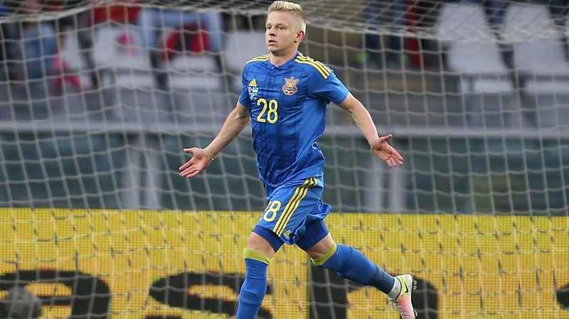 Zinchenko Oleksandr celebrates a goal for Ukraine earlier this year