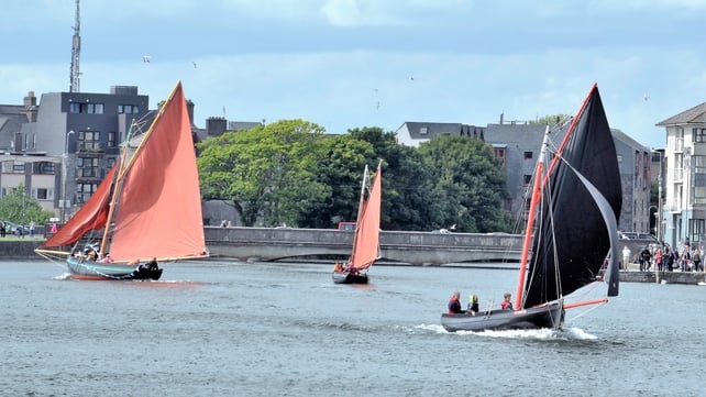 Galway Hookers at O'Brien's Bridge for the Seafest in Galway (Pic: Liam Hanniffy)
