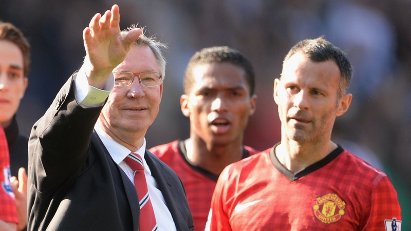 Alex Ferguson and Ryan Giggs after the Scotsman's final game in charge against West Brom in 2013