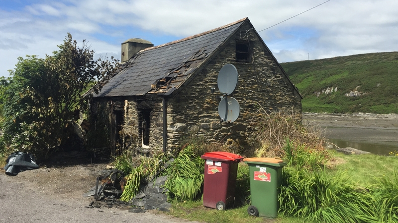 The fire was discovered at the woman's home at Myross, Union Hall, just after 8am