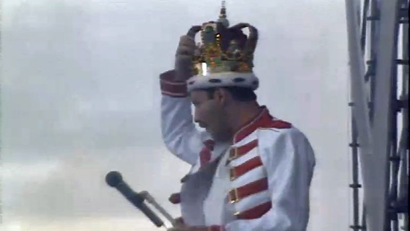 Freddie Mercury on Stage at Slane Castle in 1986