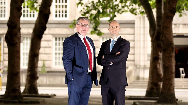 Netwatch CEO David Walsh (L) pictured with Andrew Bourg (R), Investment Director with Development Capital, which provided €9m of the funding