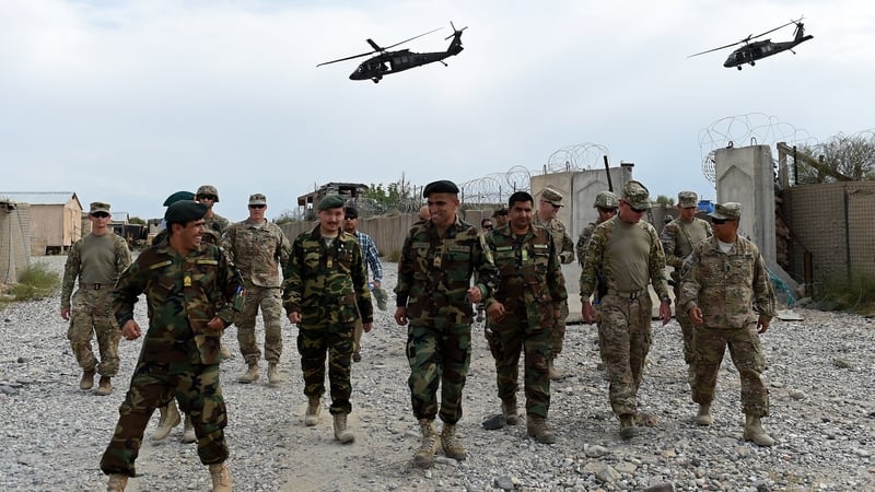 US army and Afghan National Army soldiers pictured in Afghanistan