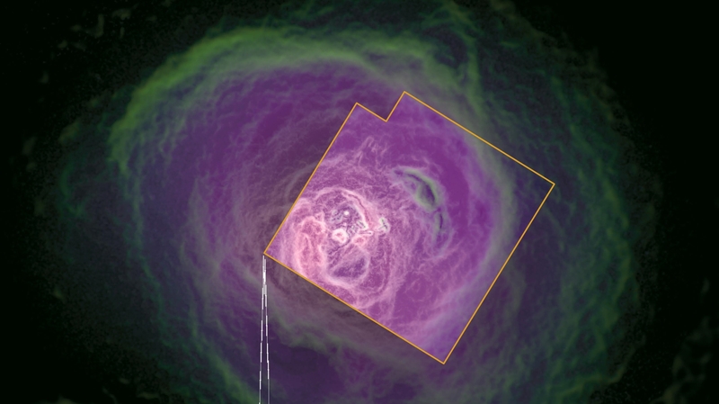 The satellite observed movement of gas at the cluster's heart for the first time (Pic: Hitomi Collaboration/JAXA, NASA, ESA, SRON, CSA)