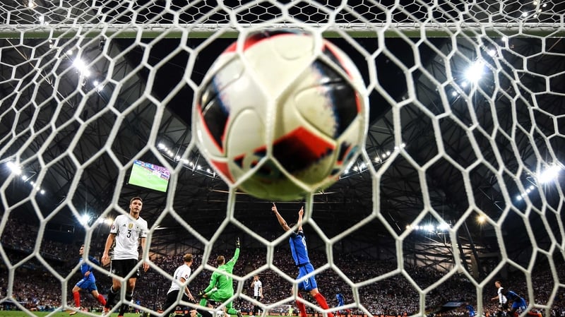 Antoine Griezmann scores his second goal against Germany to send France into Sunday's final
