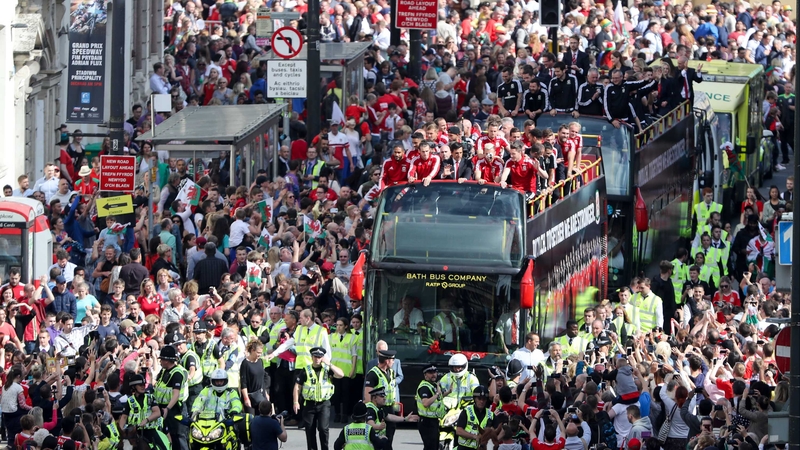 Wales players acknowledge their adoring fans