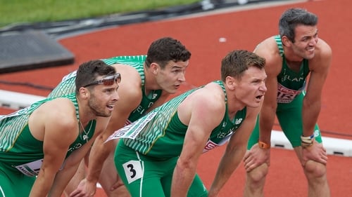 Deep breaths - the team at the end of their heat