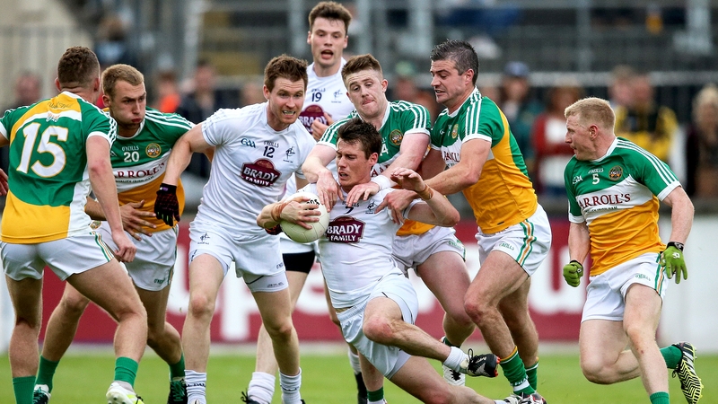 Kidlare's Emmett Bolton is fouled