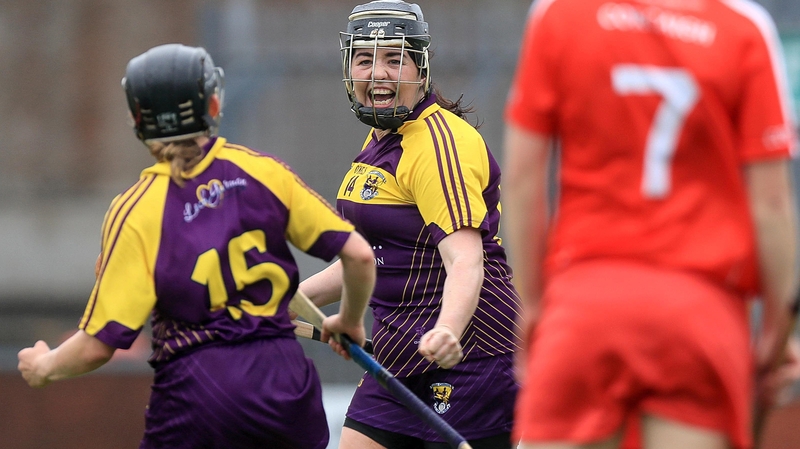 Úna Leacy celebrates her crucial goal