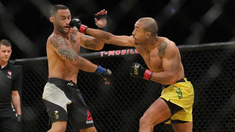 Aldo (R) is in line for a rematch with Conor McGregor