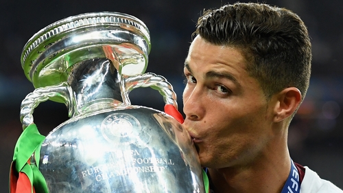 Ronaldo celebrates victory over France
