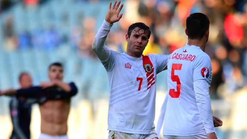 Lee Casciaro, pictured above with Gibraltar, said it was a 'dream come true' to score against Celtic