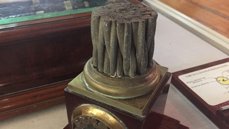 A section of the cable on display at the National Maritime Museum in Dún Laoghaire