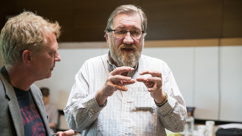 Alan Stanford discussing The Constant Wife with actor Conor Mullen