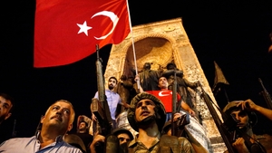 Supporter of Recep Tayyip Erdogan at the Taksim Square in Istanbul
