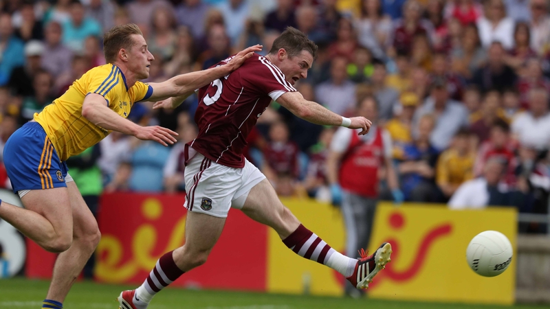 Danny Cummins scores the first of Galway's three goals