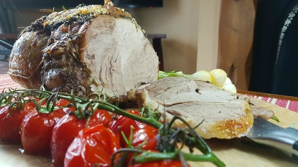 Liam Boland's Roast Lamb with Tapenade and Spring Onion