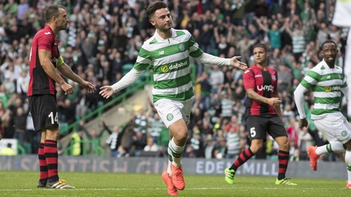 Patrick Roberts celebrates Celtic's third