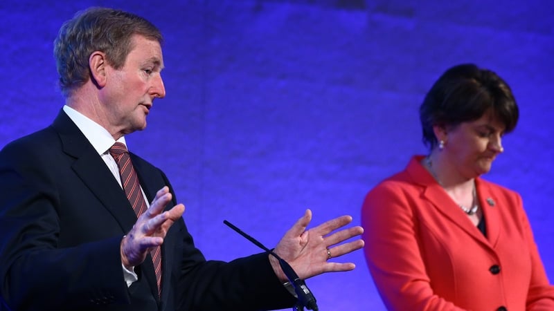 Enda Kenny and Arlene Foster during the North South Ministerial Council in Dublin Castle earlier this month