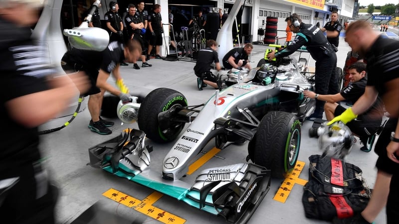 Nico Rosberg in the pit lane at the Hungaroring