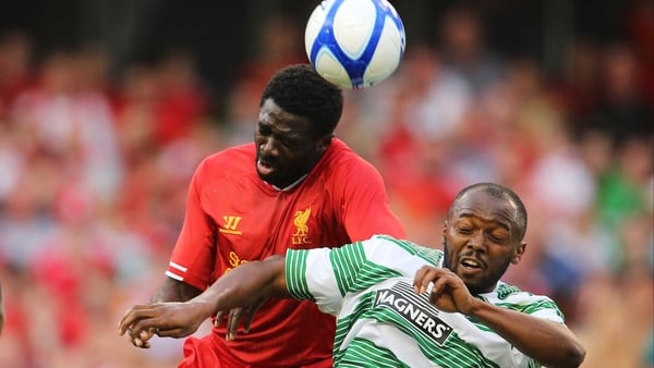 Kolo Toure in friendly action against Celtic at the Aviva in 2013