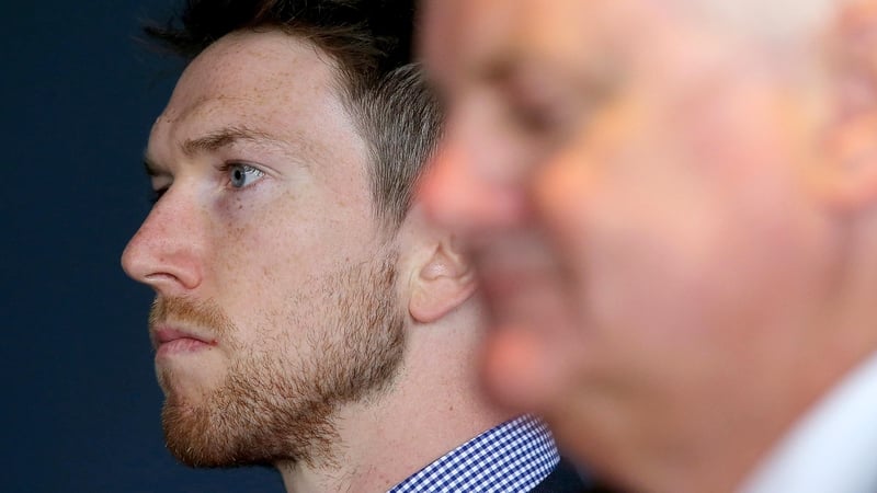 Current GPA chairman and Limerick hurler Seamus Hickey alongside GAA president Aogán Ó Fearghail