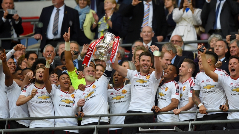 Manchester United celebrate winning the 2016 FA Cup
