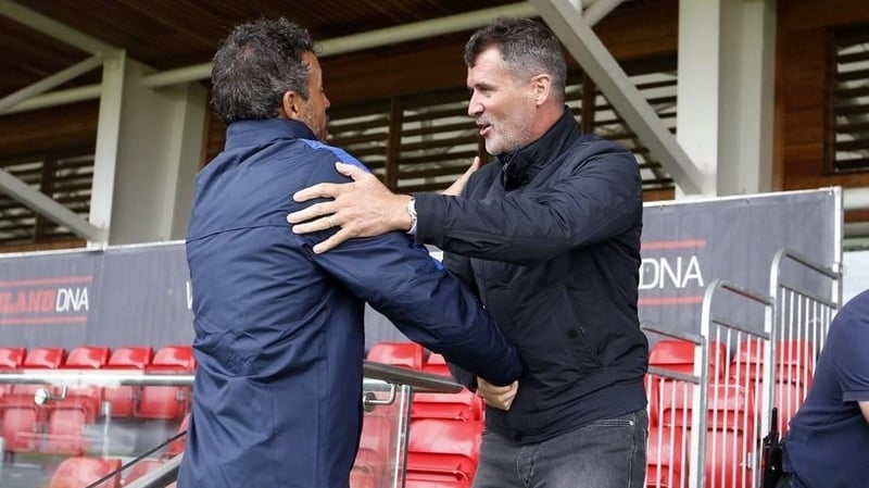 Barcelona manager Luis Enrique and Roy Keane (picture courtesy of @FCBarcelona)