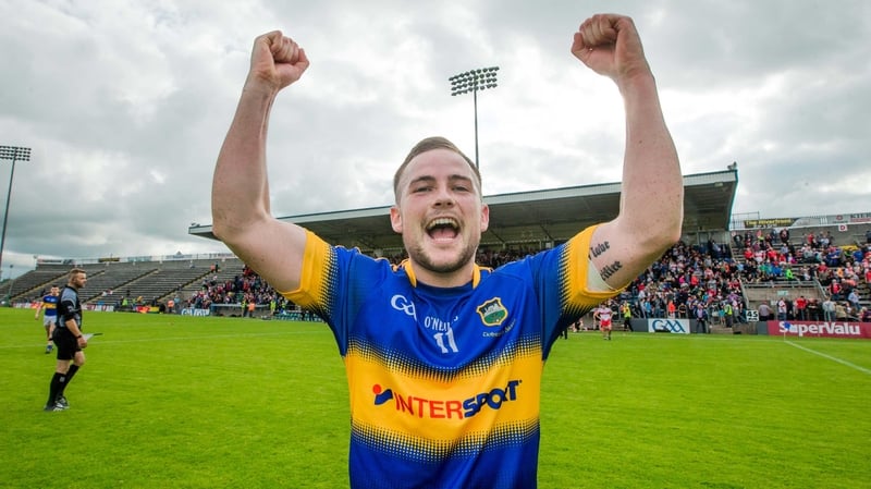 Kevin O'Halloran celebrates beating Derry