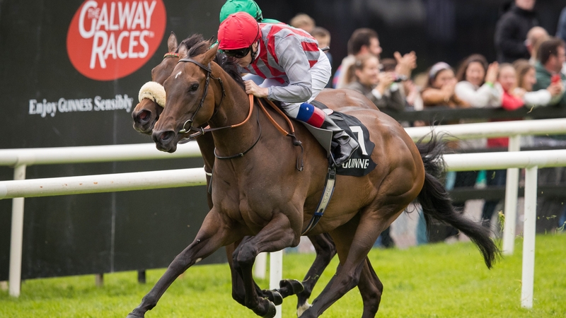 Declan McDonagh onboard Planchart comes home to win the Arthur Guinness EBF Corrib Fillies Stakes
