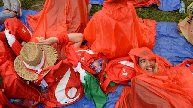 Bad weather failed to put a dampener on the festival atmosphere in Blonia Park