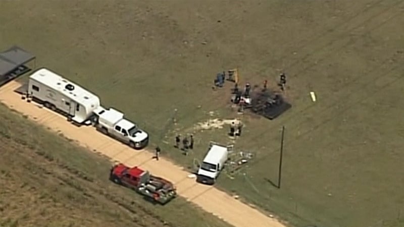 The hot air balloon crashed in a field near the Texas city of Lockhart