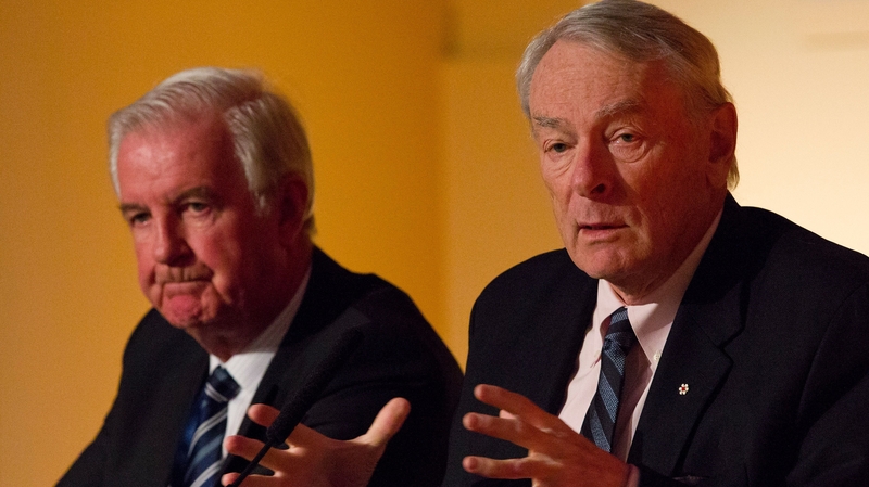 Craig Reddie (l) and Dick Pound of WADA