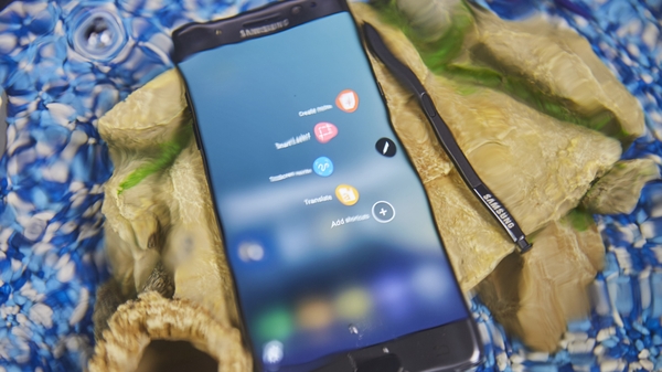 The new phablet features an iris scanner