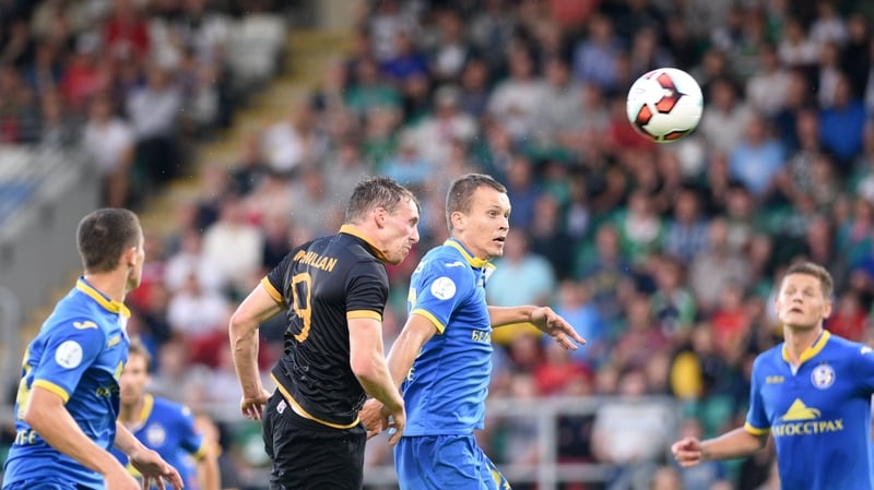 David McMillan scored two headers against BATE Borisov in the 3-0 win at Tallaght Stadium