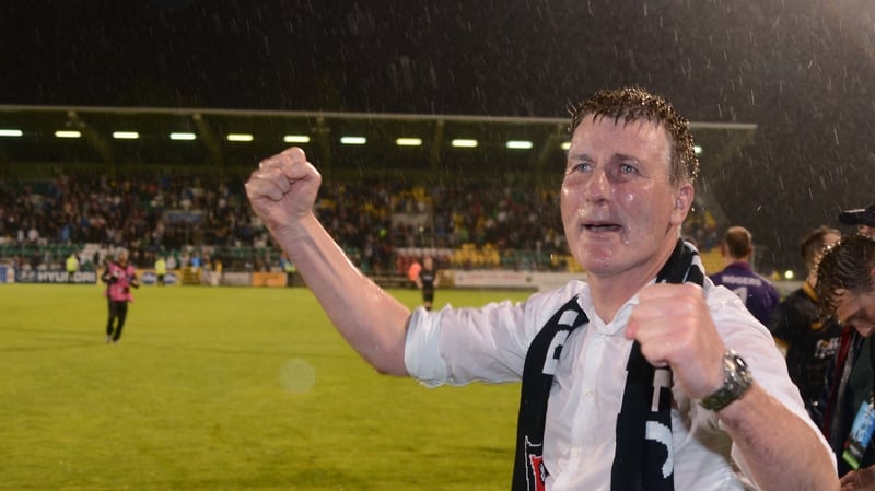 Stephen Kenny shows his delight on Tallaght Stadium pitch