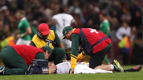 Pat Lambie lies unconscious following collision with CJ Stander