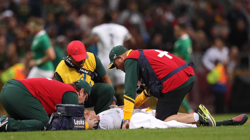 Pat Lambie lies unconscious following collision with CJ Stander