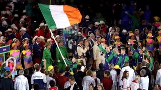 Team Ireland makes their way through the opening ceremony