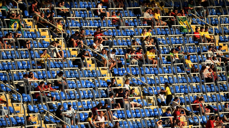 Empty seats during the Men's Group D first round match between Honduras and Algeria at the Rio 2016 Olympic Games