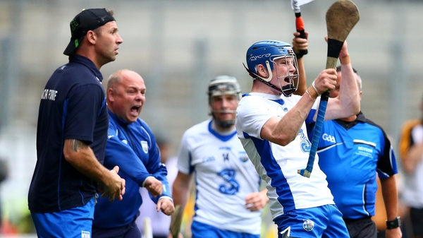 Austin Gleeson (R) celebrates a Waterford score