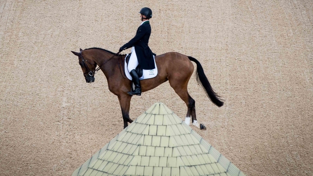 Let's take a moment - Mark Kyle and Jemilla pause during the dressage competition in the three-day eventing. Ireland lie in fifth position