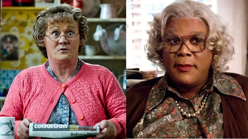 O'Carroll and Perry as alter-egos Mrs Brown and Madea