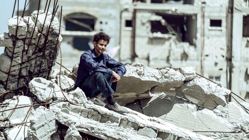 Tawfeek Barhom as Mohammad Assaf in The Idol, which recreates a real life singer's determination to succeed in and out of Gaza.