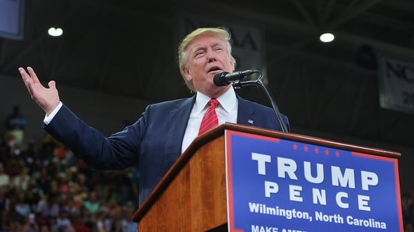 Donald Trump was speaking at a rally in Wilmington, North Carolina