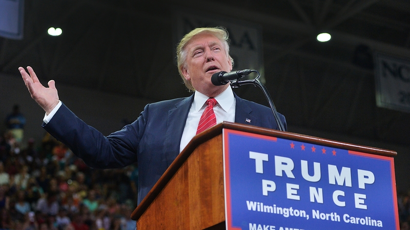 Donald Trump was speaking at a rally in Wilmington, North Carolina