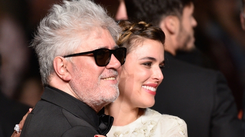 Director Pedro Almodóvar and and actress Emma Suarez at the premiere of Julieta in Cannes, May 17, 2016.