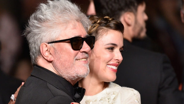 Director Pedro Almodóvar and and actress Emma Suarez at the premiere of Julieta in Cannes, May 17, 2016.